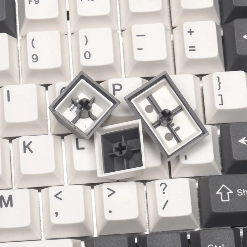 EnjoyPBT ABS Doubleshot Mechanical Keyboard Keycaps Set (153 keys) - Gray & White - أكسسوار لوحة مفاتيح